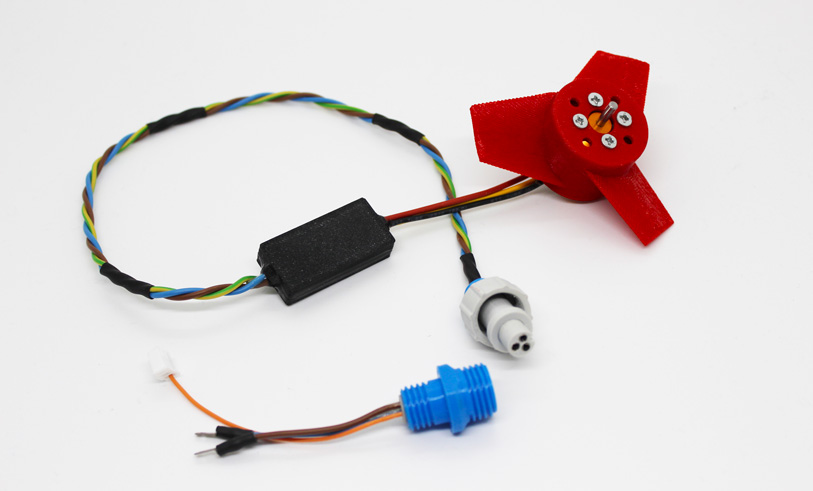 Brushless motor thruster with ESC, wiring, and a waterproof connector